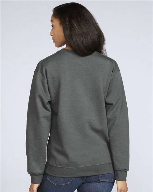 Unisex Softstyle® Midweight Crewneck Sweatshirt - OnModelBack - B24060562 - Charcoal
