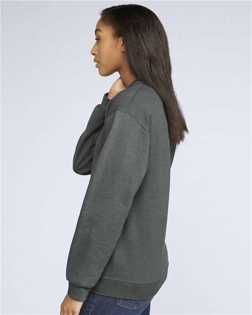 Unisex Softstyle® Midweight Crewneck Sweatshirt - OnModelSide - B24060562 - Charcoal
