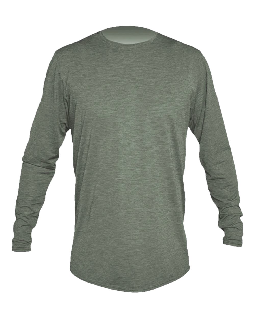 Men's Low Pro Tech Long Sleeve T-Shirt - Front - B00033543 - Dark Olive Heathered