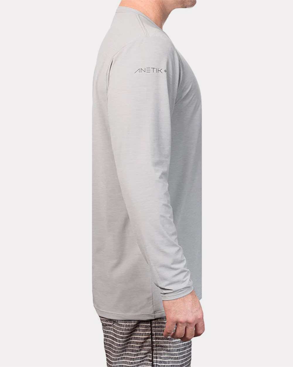 Men's Low Pro Tech Long Sleeve T-Shirt - OnModelSide - B00033093 - Alloy Heathered
