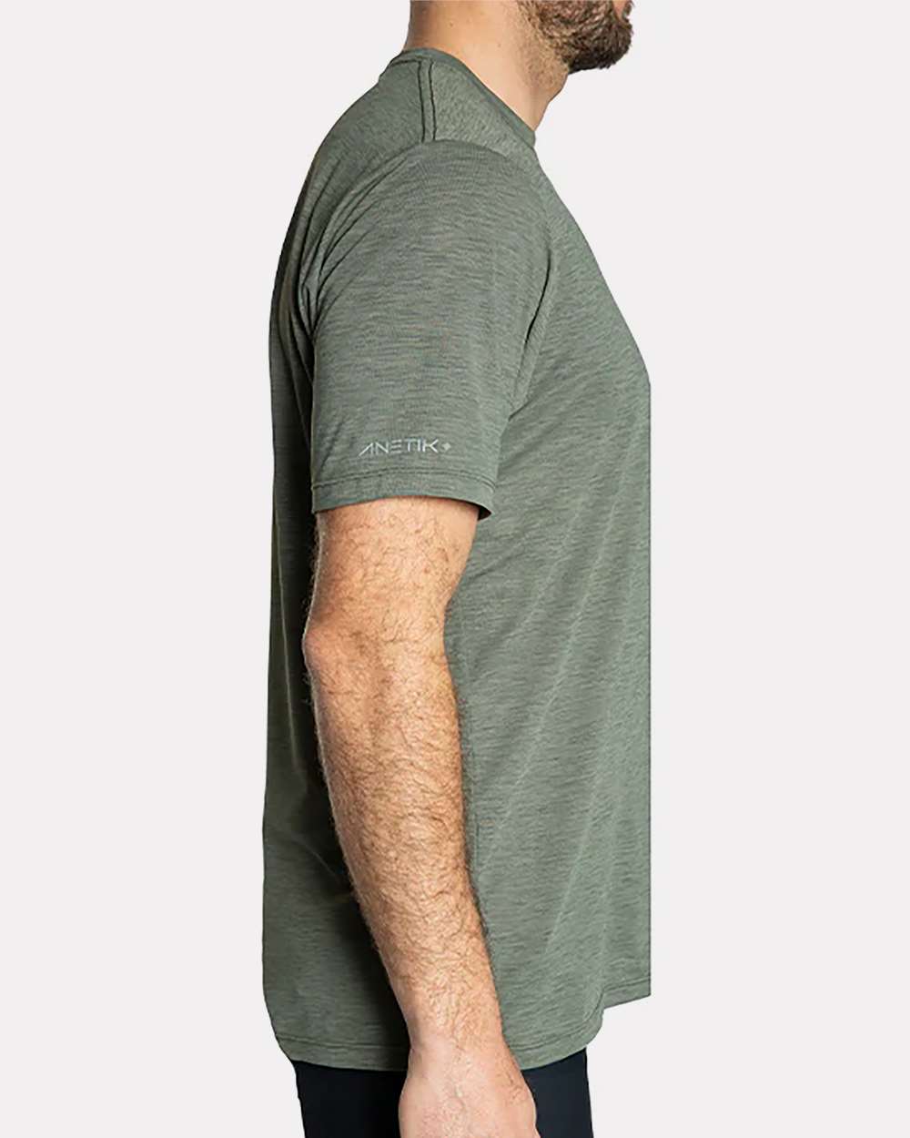 Men's Low Pro Tech T-Shirt - OnModelSide - B00733543 - Dark Olive Heathered