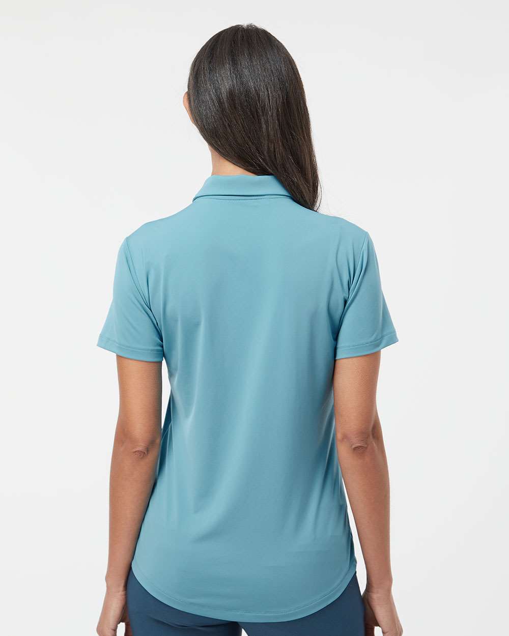 Women's Ultimate Solid Polo - OnModelBack - B05753252 - Hazy Blue