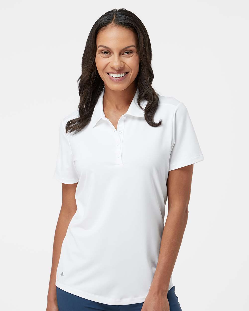 Women's Ultimate Solid Polo - OnModelFront - B05753002 - White