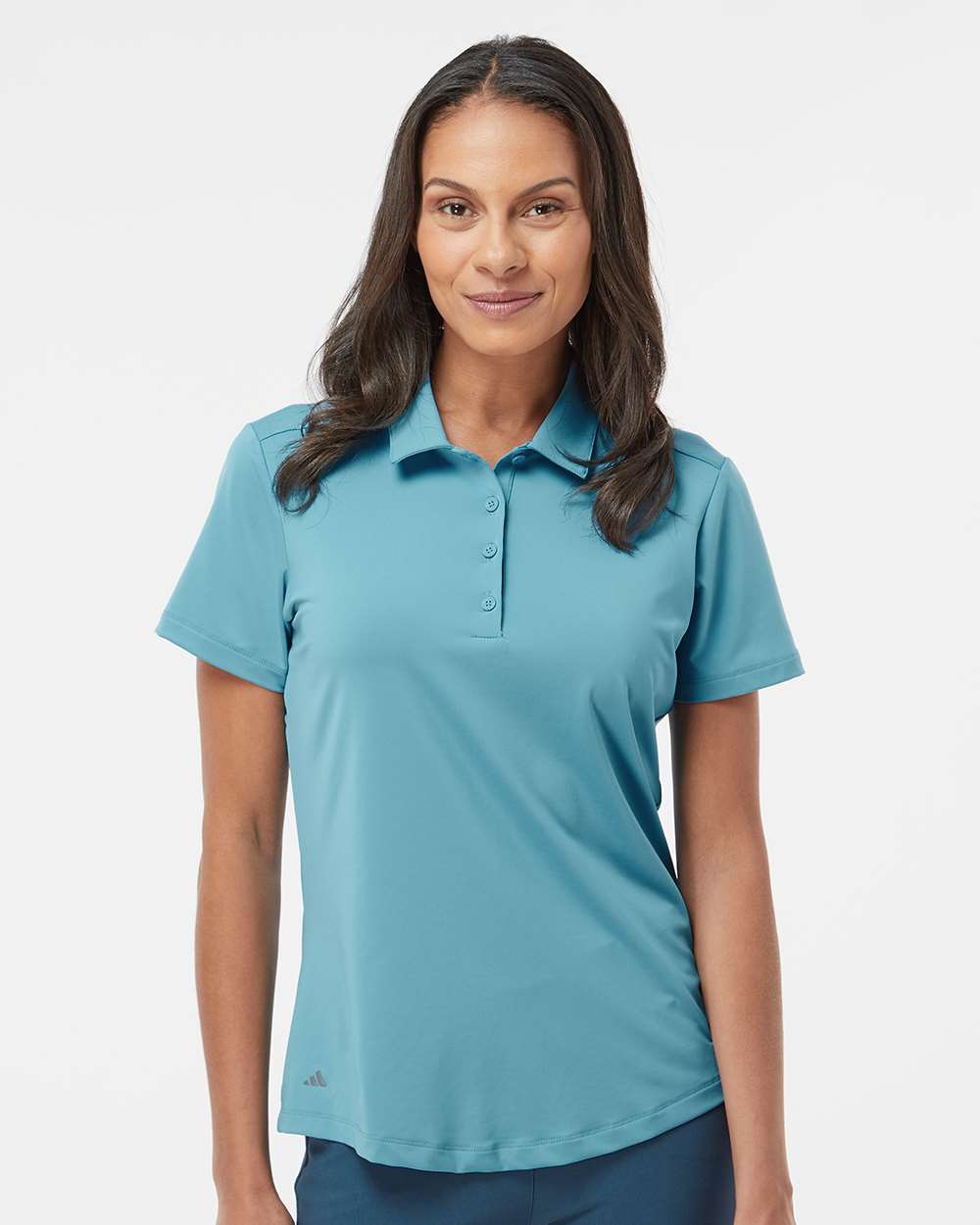 Women's Ultimate Solid Polo - OnModelFront - B05753252 - Hazy Blue