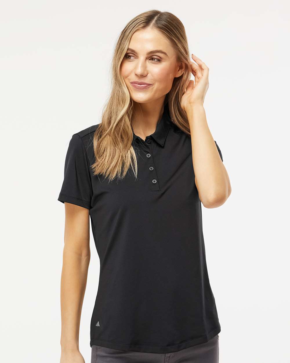 Women's Ultimate Solid Polo - OnModelFront - B05753502 - Black