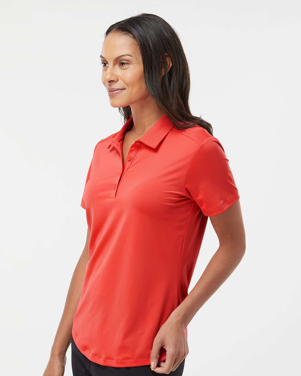 Women's Ultimate Solid Polo - OnModelSide - B05753272 - Real Coral