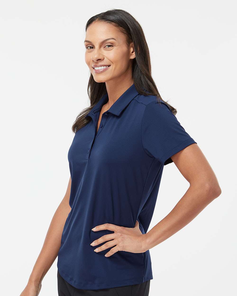 Women's Ultimate Solid Polo - OnModelSide - B05753652 - Team Navy Blue