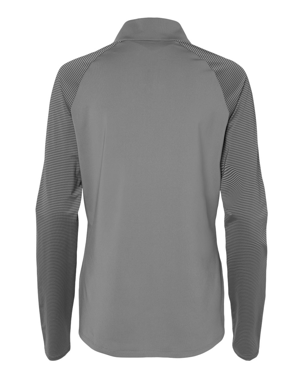 Women's Stripe Block Quarter-Zip Pullover - Back - B05953352 - Grey Three