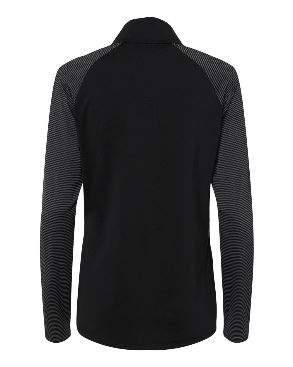 Women's Stripe Block Quarter-Zip Pullover - Back - B05953502 - Black