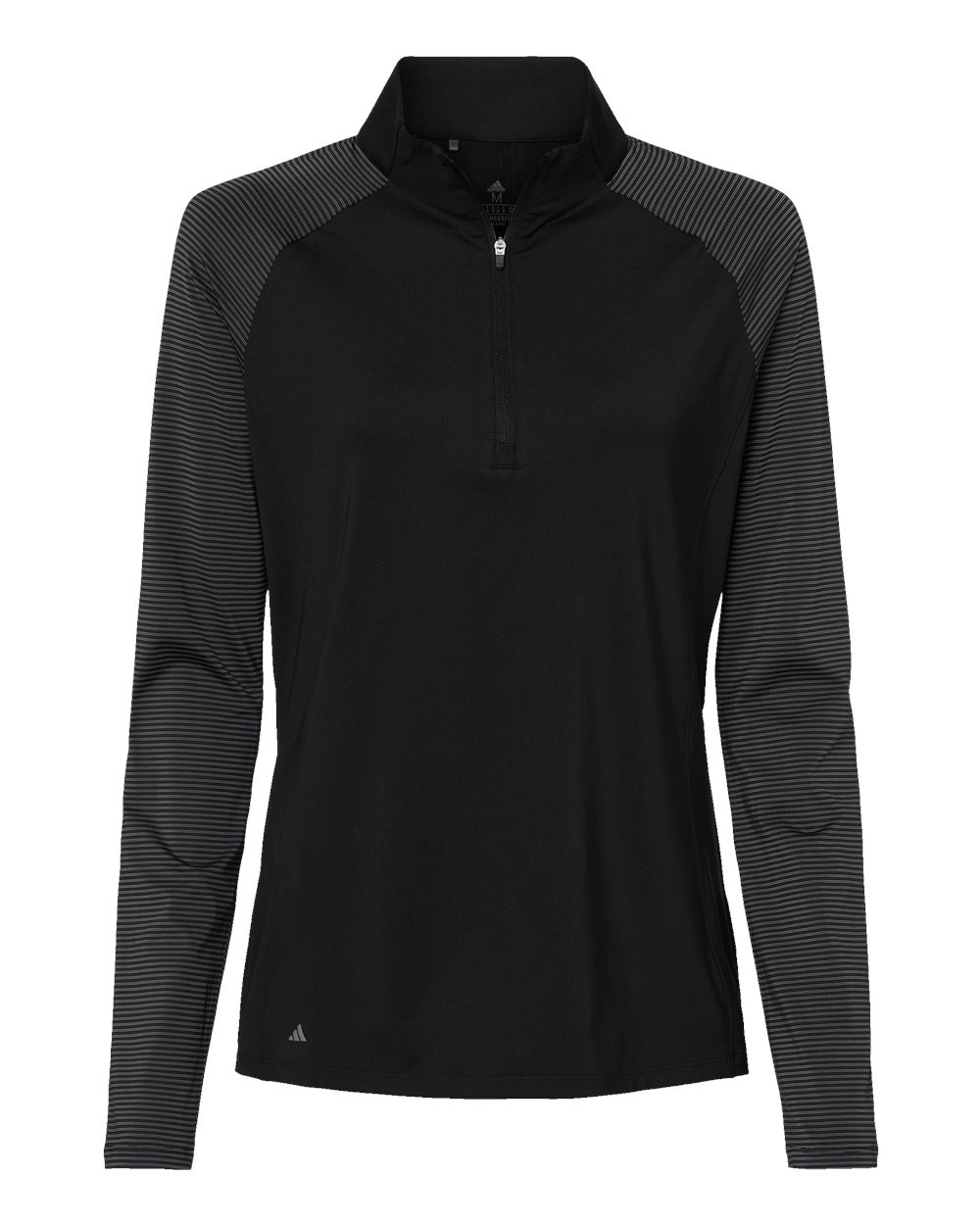 Women's Stripe Block Quarter-Zip Pullover - Front - B05953502 - Black