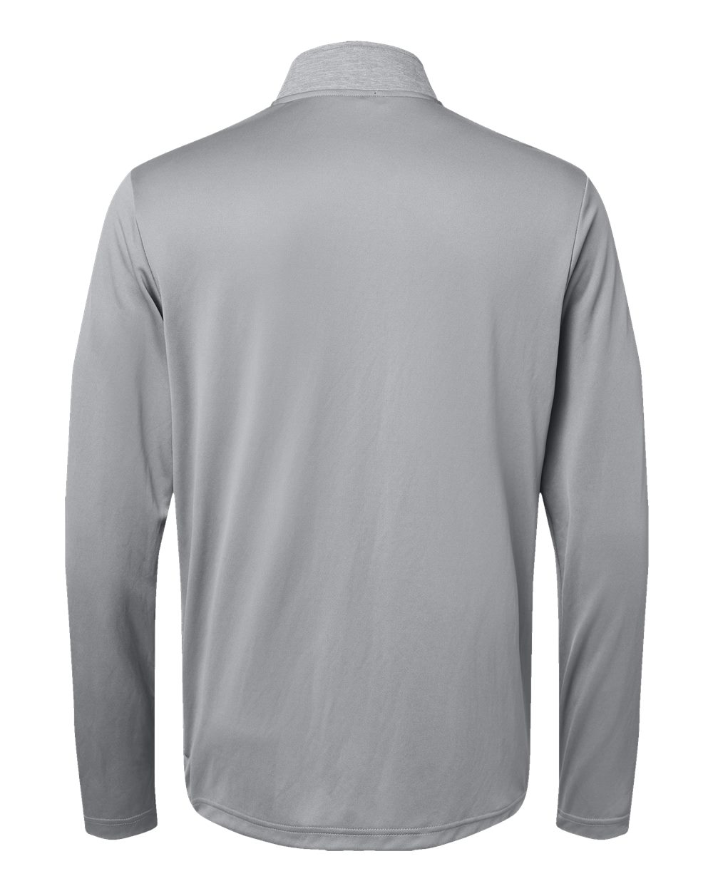 Men's Heather Block Print Quarter-Zip Pullover - Back - B06053352 - Grey Three Melange/ Grey Three/ Black