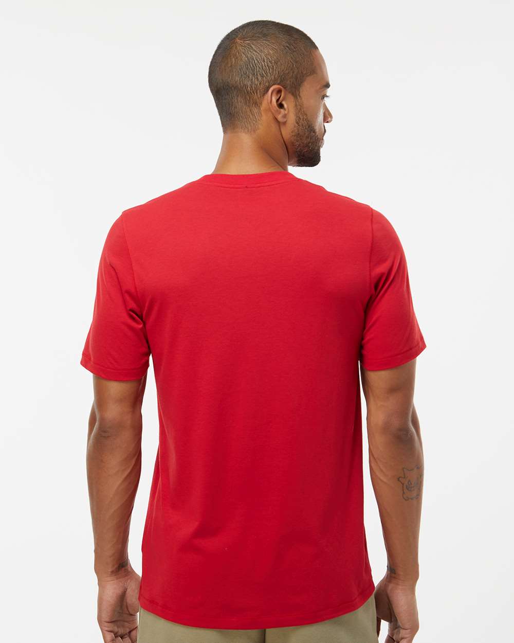 Men's Blended T-Shirt - OnModelBack - B07253703 - Power Red