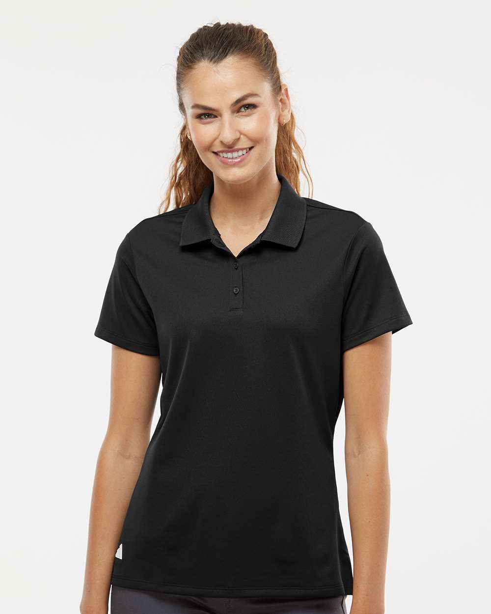 Women's Basic Sport Polo - OnModelFront - B08053503 - Black