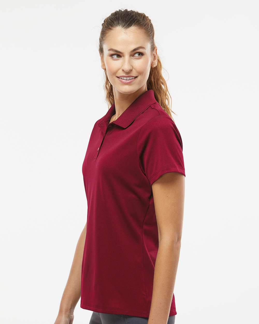 Women's Basic Sport Polo - OnModelSide - B08053532 - Collegiate Burgundy