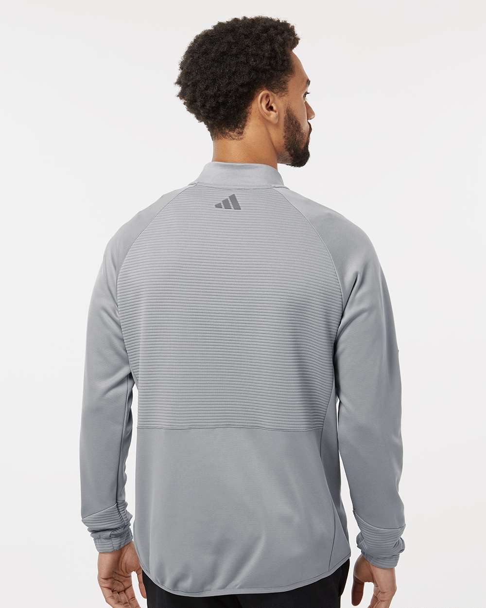 Men's Quarter-Zip Pullover - OnModelBack - B08853353 - Grey Three