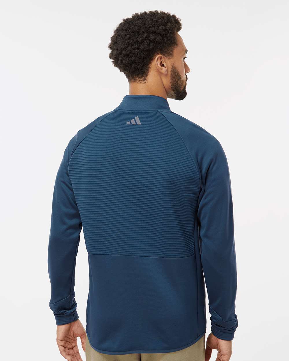 Men's Quarter-Zip Pullover - OnModelBack - B08853653 - Crew Navy