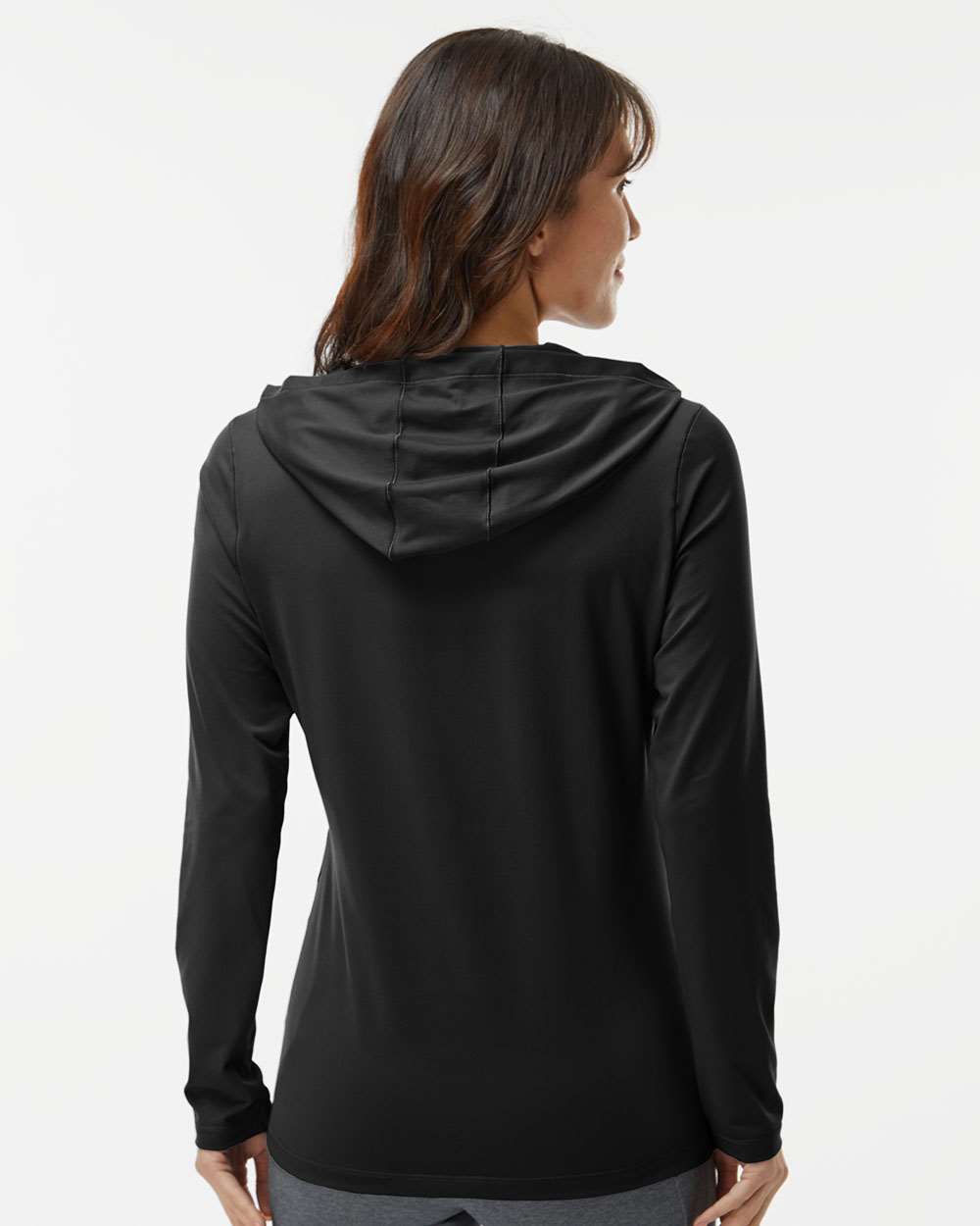Women's Performance Hooded Pullover - OnModelBack - B56653502 - Black