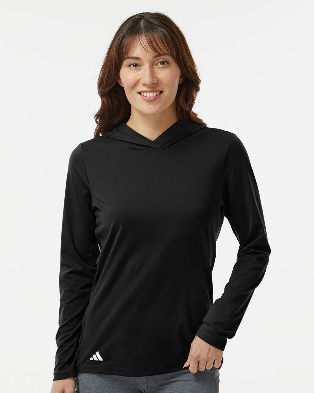 Women's Performance Hooded Pullover - OnModelFront - B56653502 - Black