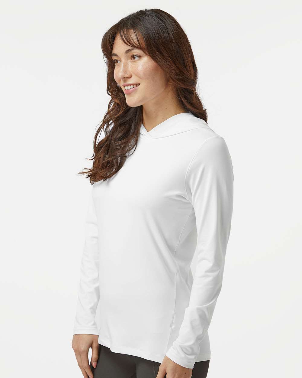 Women's Performance Hooded Pullover - OnModelSide - B56653002 - White