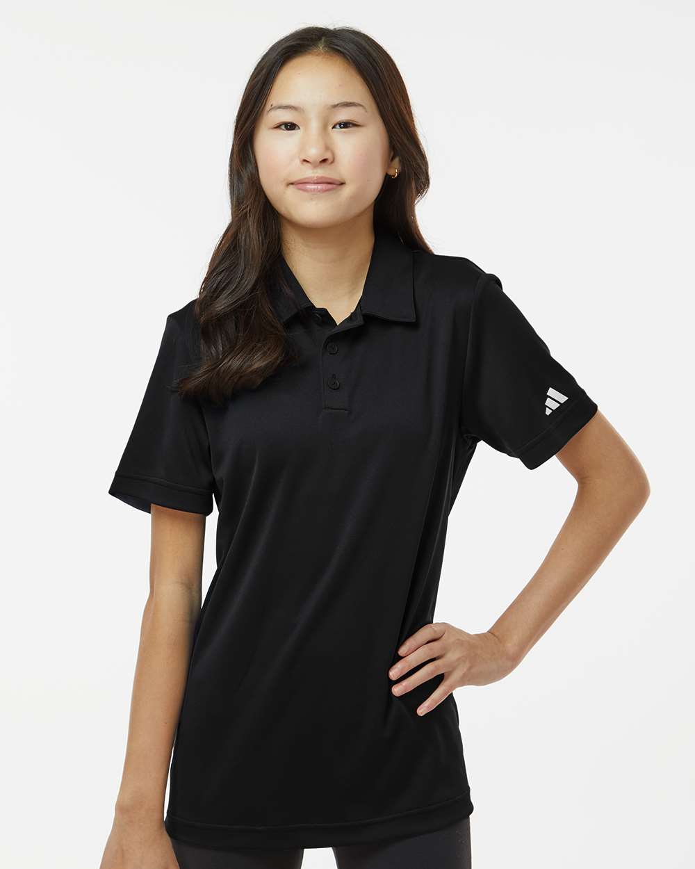 Youth Performance Polo - OnModelFront - B56753502 - Black