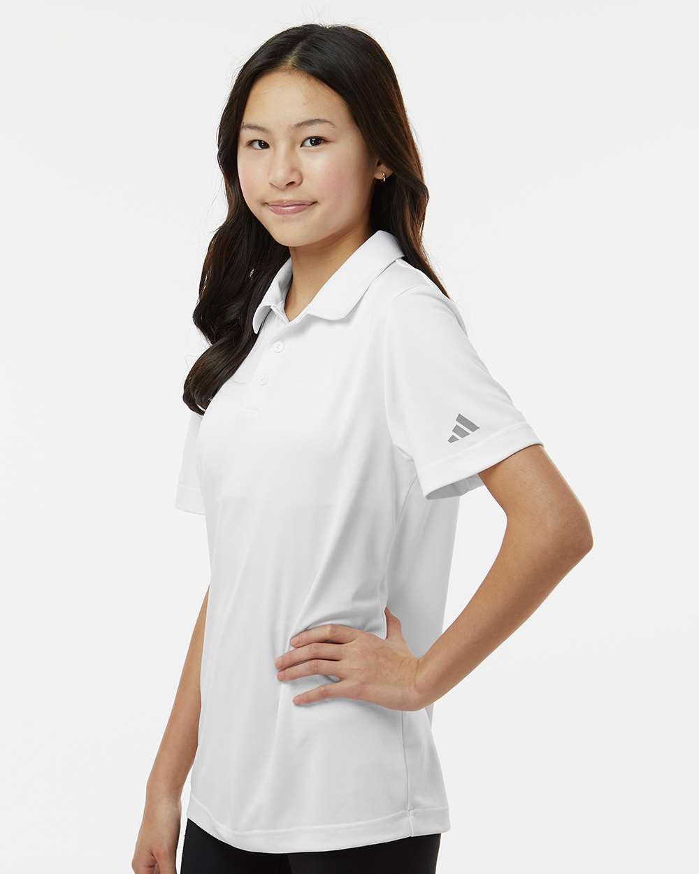 Youth Performance Polo - OnModelSide - B56753002 - White