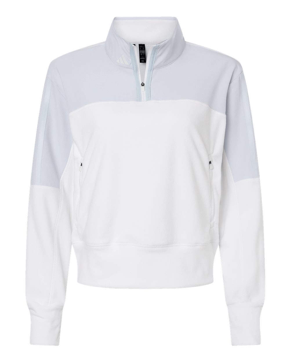 Women's Fleece Quarter-Zip Pullover - Front - B09953252 - Halo Blue
