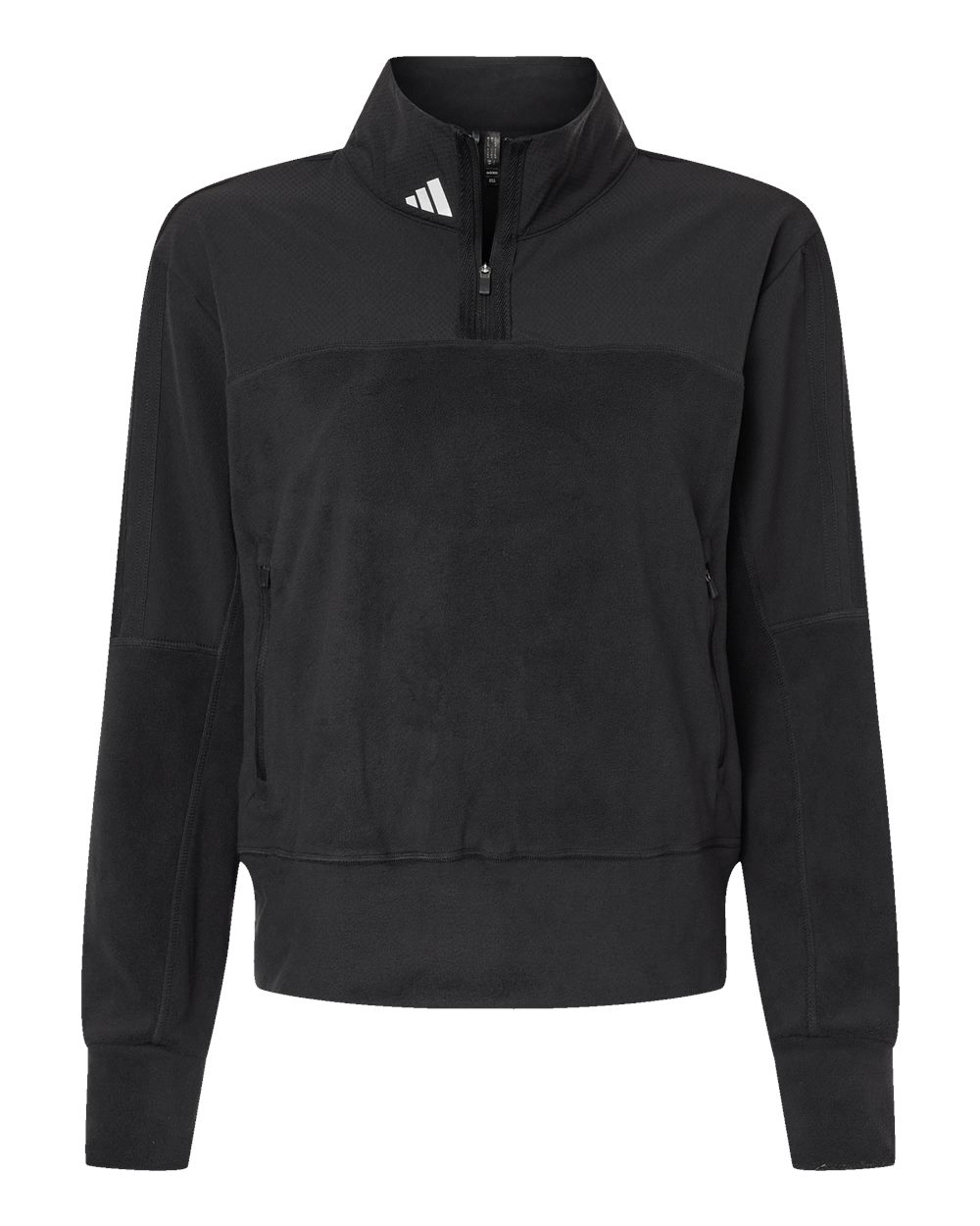 Women's Fleece Quarter-Zip Pullover - Front - B09953502 - Black