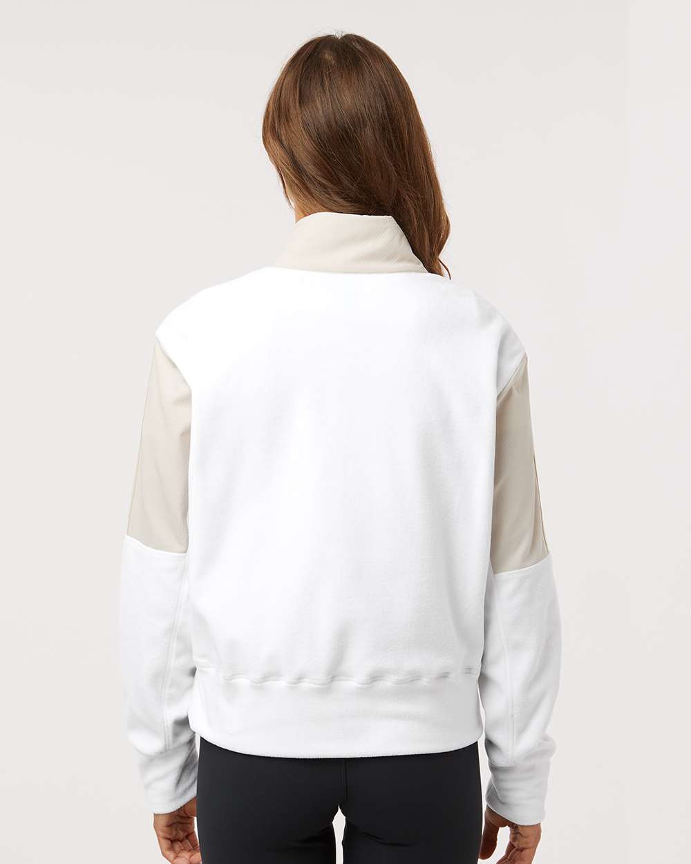 Women's Fleece Quarter-Zip Pullover - OnModelBack - B09953242 - Alumina