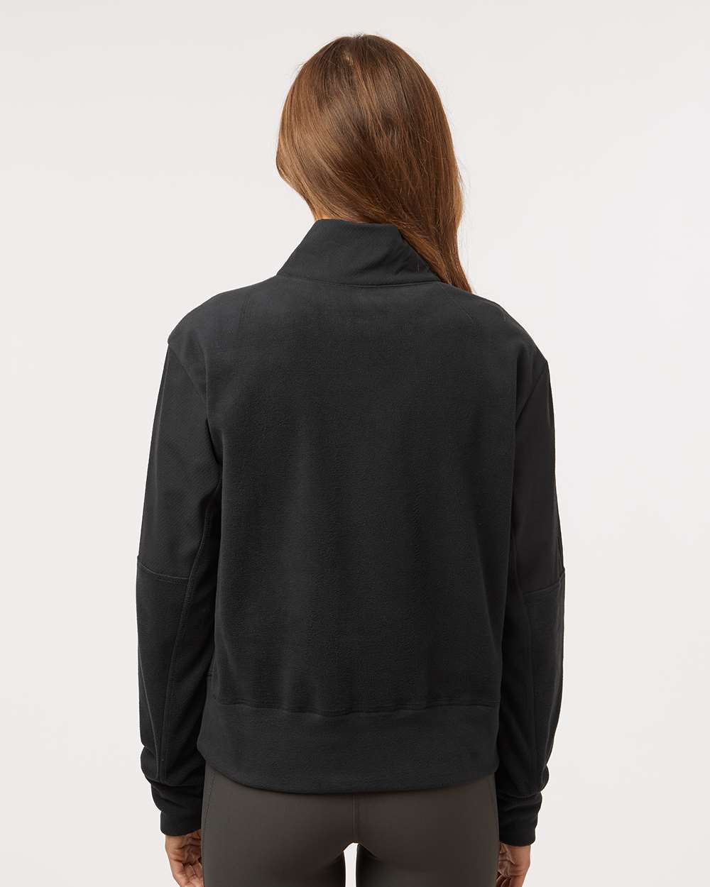 Women's Fleece Quarter-Zip Pullover - OnModelBack - B09953502 - Black