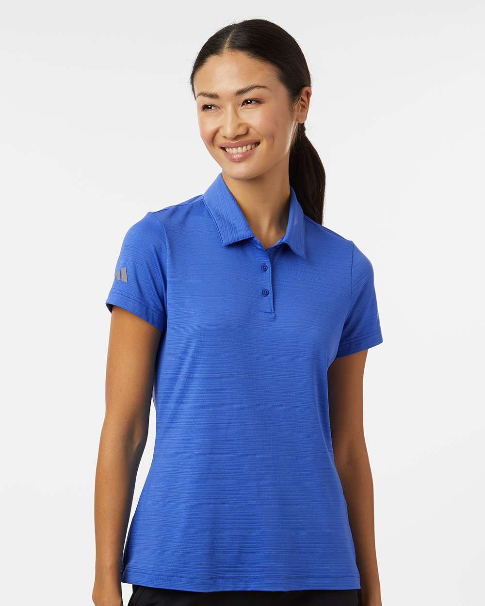 Women's Textured Stripe Polo - OnModelFront - B11553752 - Bright Royal