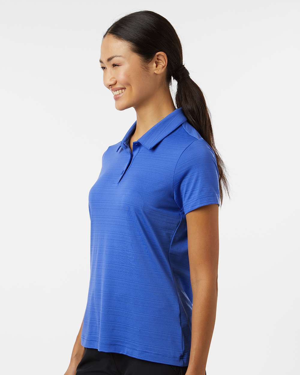 Women's Textured Stripe Polo - OnModelSide - B11553752 - Bright Royal