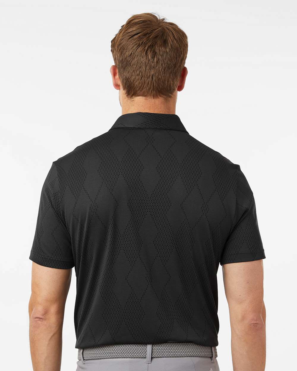 Men's Ultimate365 Textured Polo - OnModelBack - B11953503 - Carbon Black
