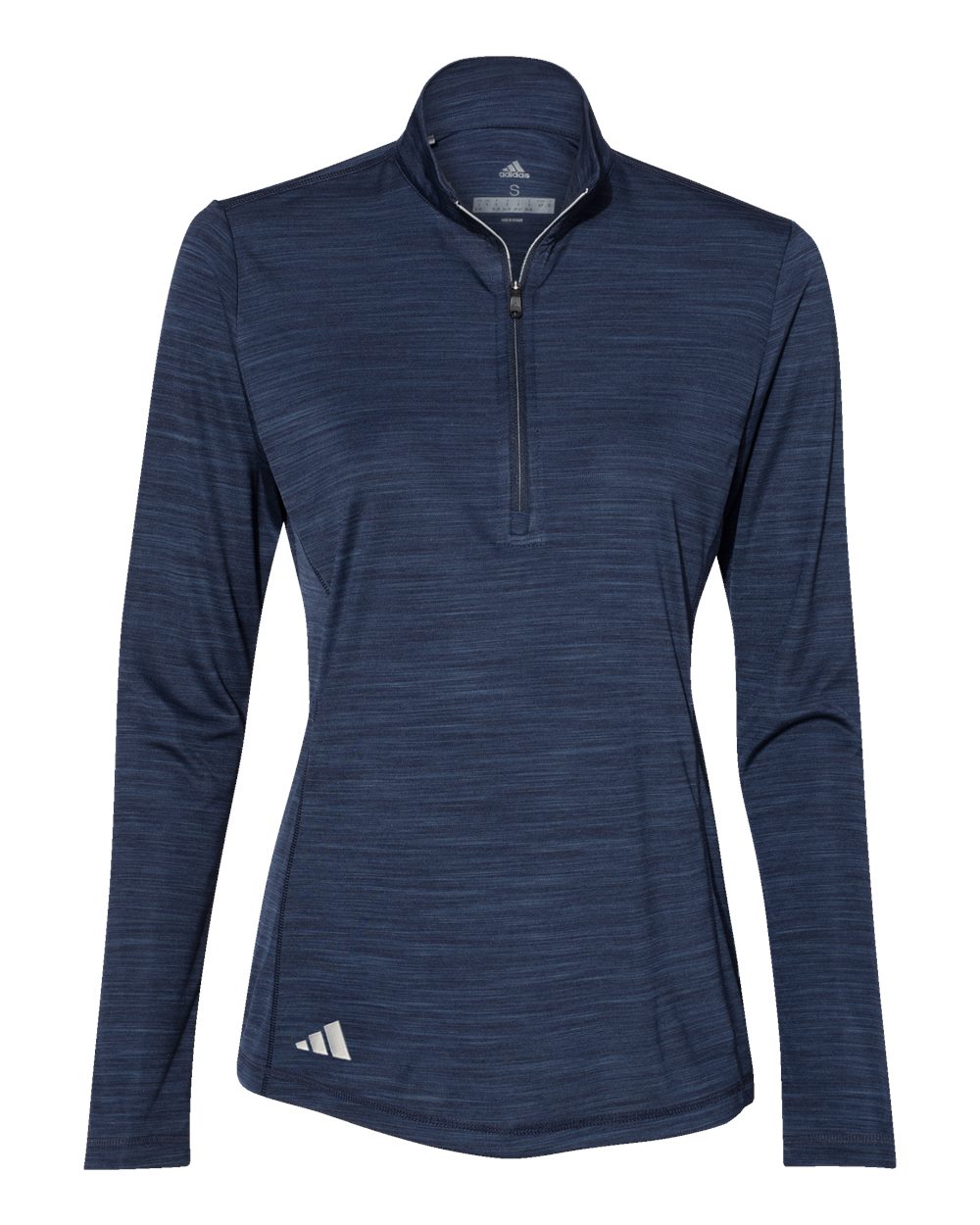 Women's Lightweight Mélange Quarter-Zip Pullover - Front - B00853656 - Collegiate Navy Melange