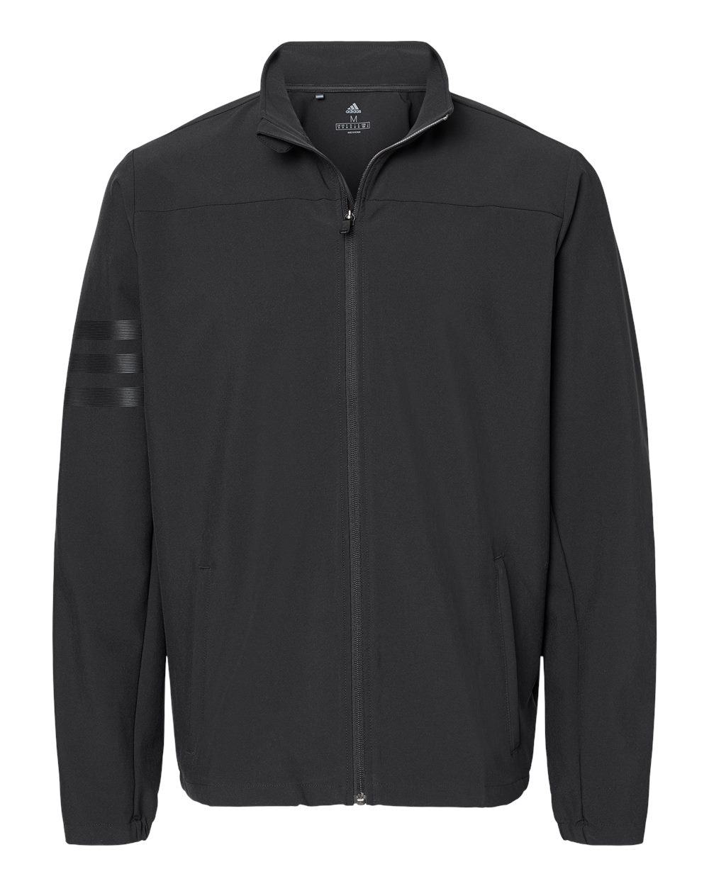Men's 3-Stripes Full-Zip Jacket - Front - B01253503 - Black/ Black