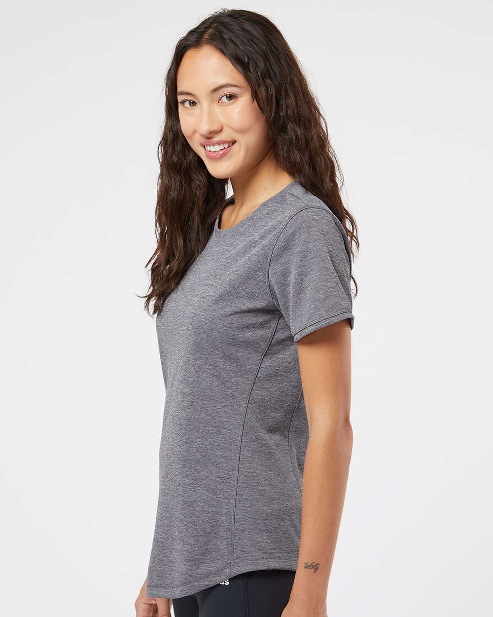 Women's Sport T-Shirt - OnModelSide - B02653103 - Black Heather