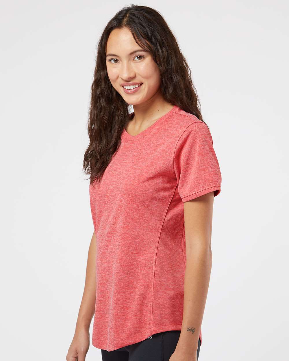 Women's Sport T-Shirt - OnModelSide - B02653713 - Power Red Heather