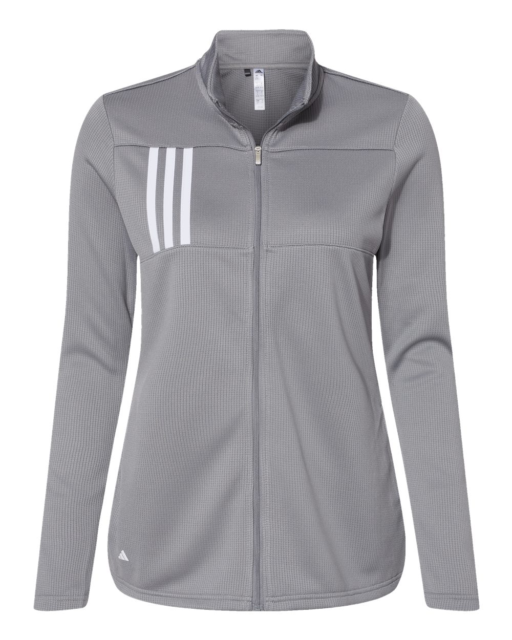 Women's 3-Stripes Double Knit Full-Zip - Front - B03653353 - Grey Three/ White