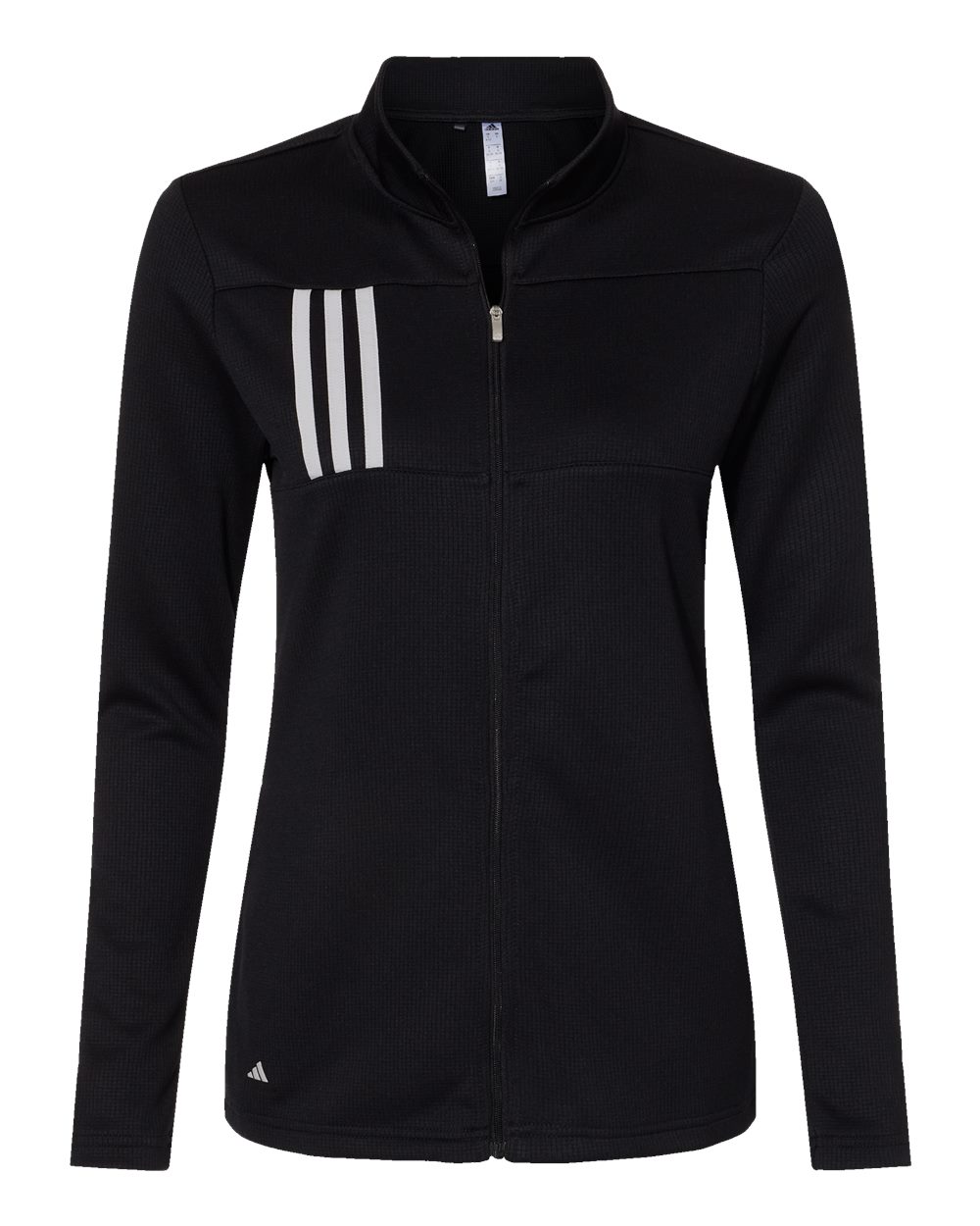 Women's 3-Stripes Double Knit Full-Zip - Front - B03653503 - Black/ Grey Two