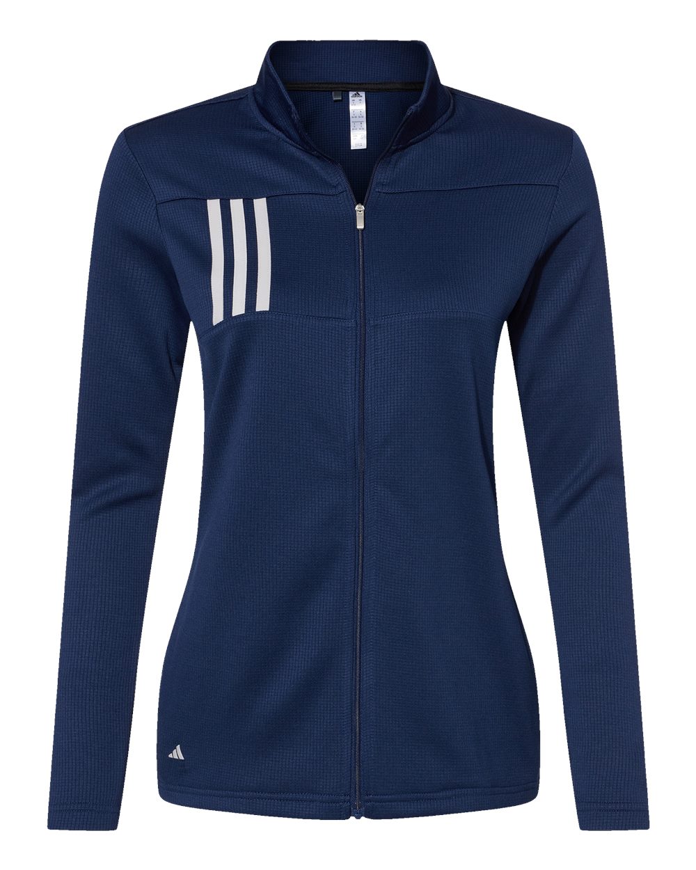 Women's 3-Stripes Double Knit Full-Zip - Front - B03653653 - Team Navy Blue/ Grey Two