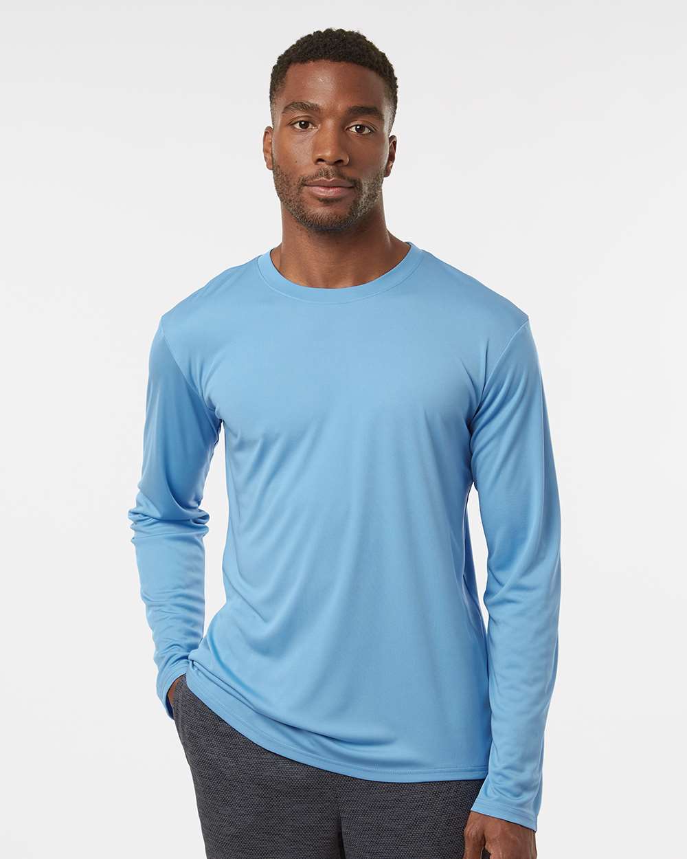 Unisex Pro-Lock Performance Long Sleeve T-Shirt - OnModelFront - B00496102 - Carolina Blue