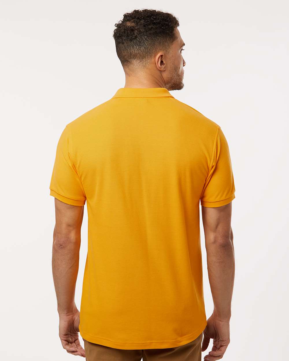 Men's Pique Polo - OnModelBack - B00596132 - Gold