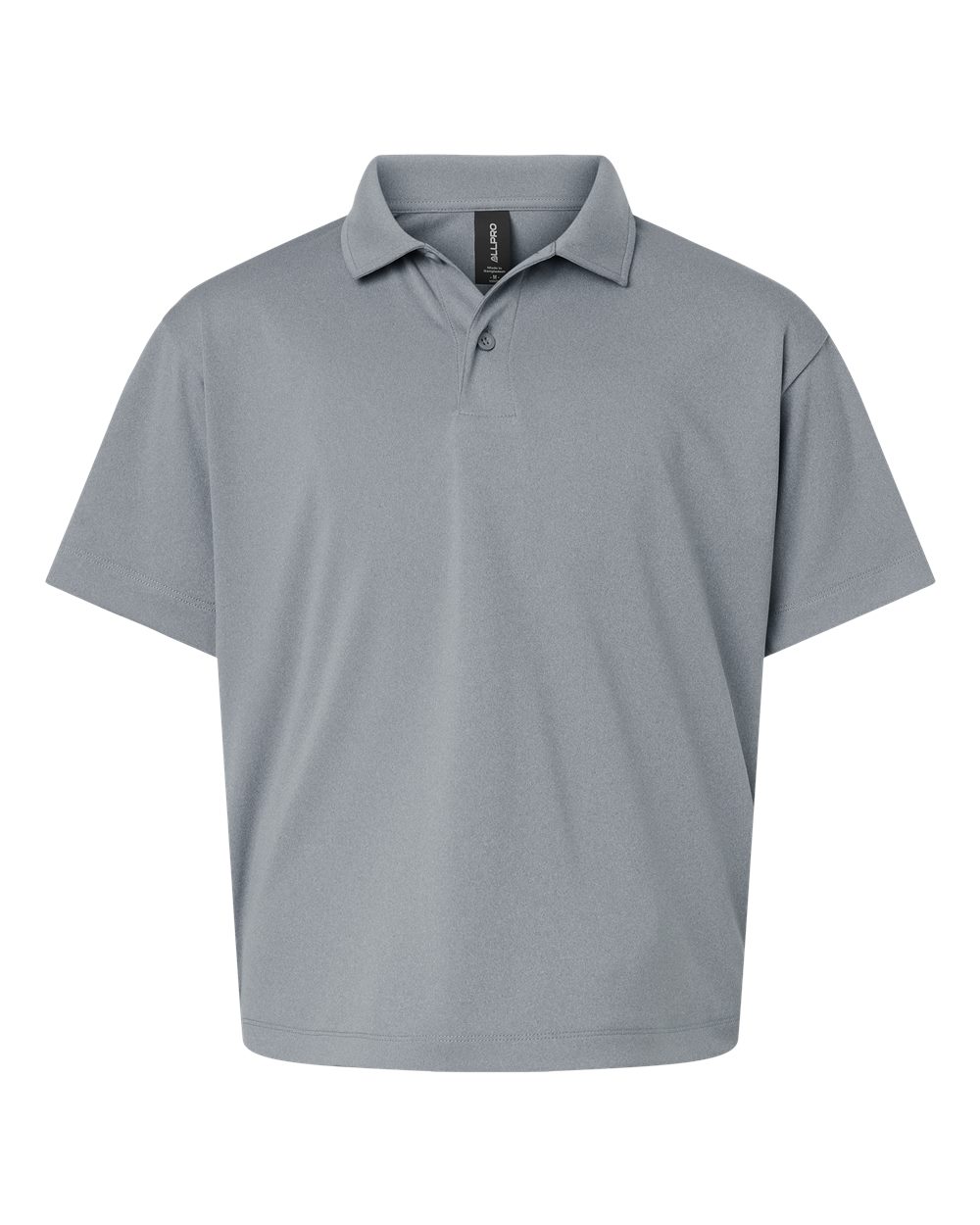 Youth Pro-Lock Performance Polo - Front - B00696092 - Heather Steel