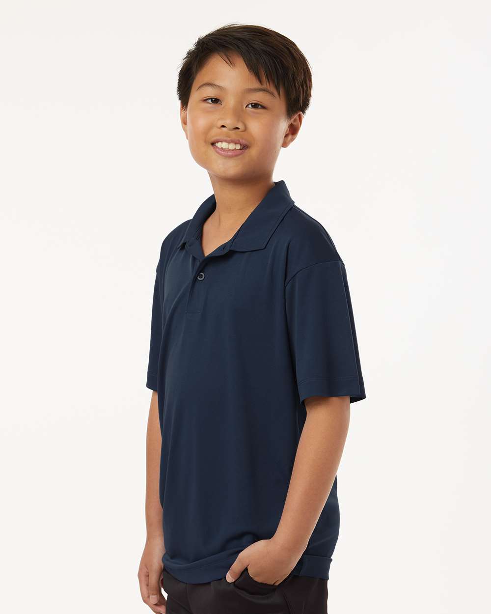 Youth Pro-Lock Performance Polo - OnModelSide - B00696102 - Navy