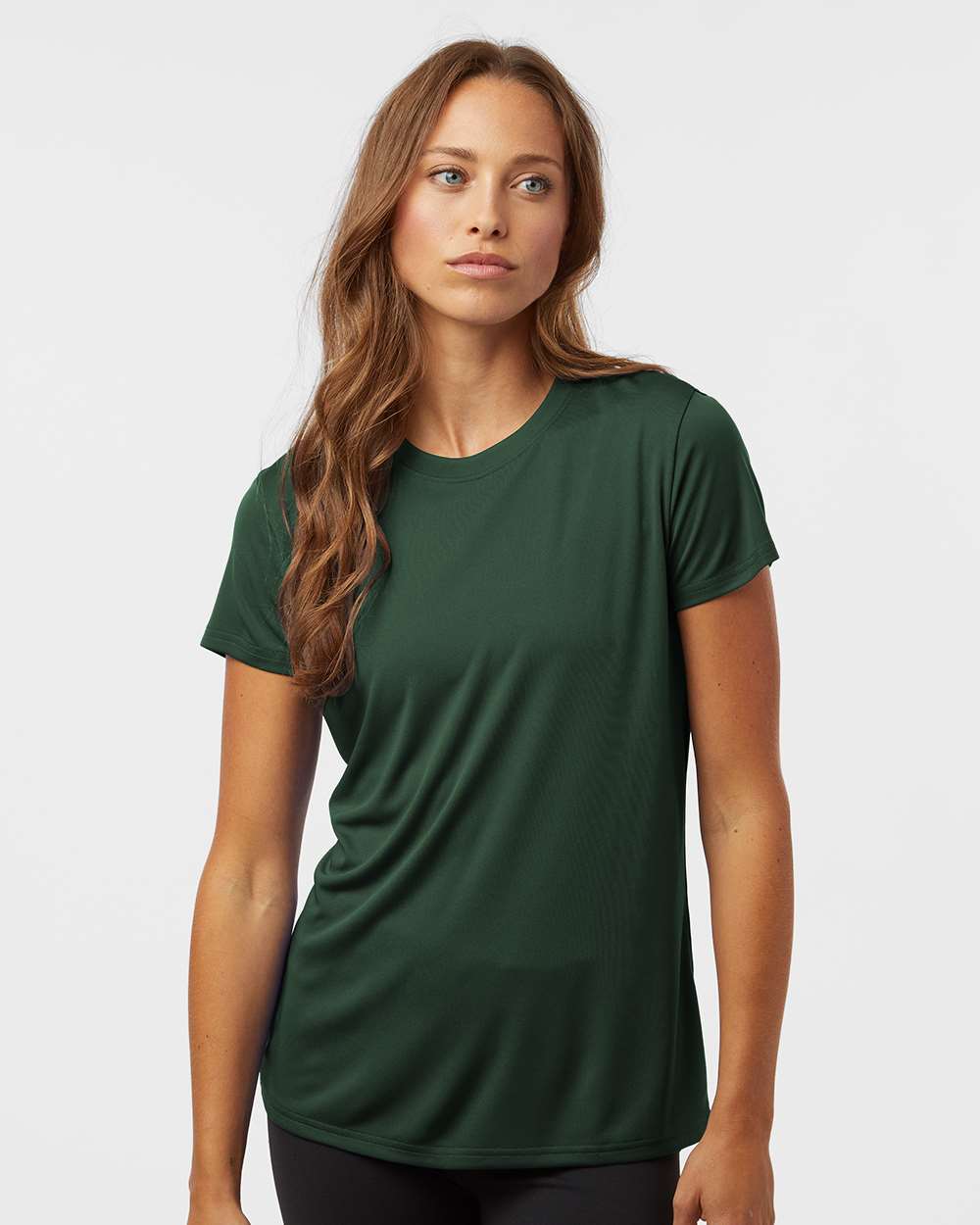 Women's Pro-Lock Performance T-Shirt - OnModelFront - B00796543 - Forest Green