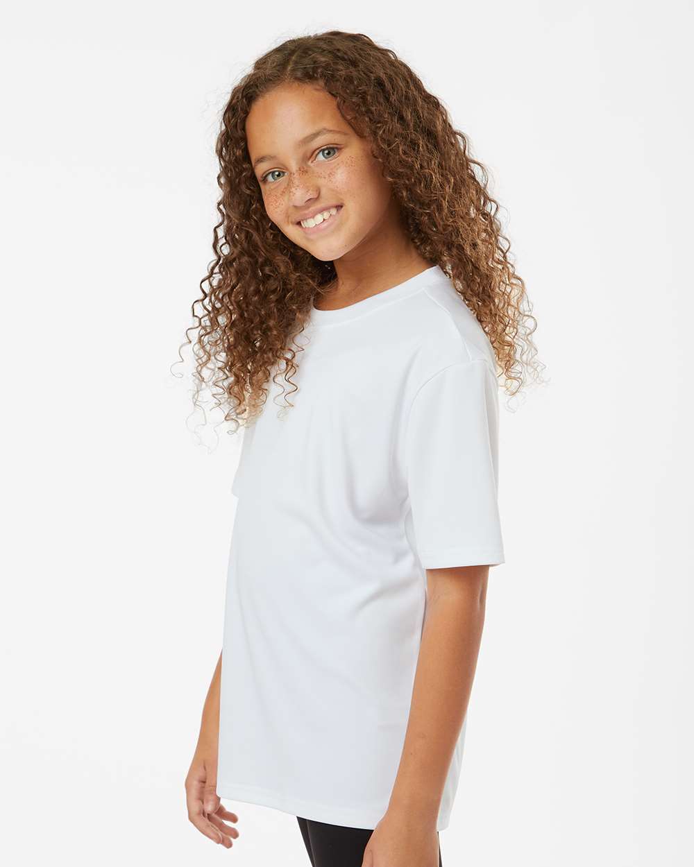 Youth Pro-Lock Performance T-Shirt - OnModelSide - B00896002 - White