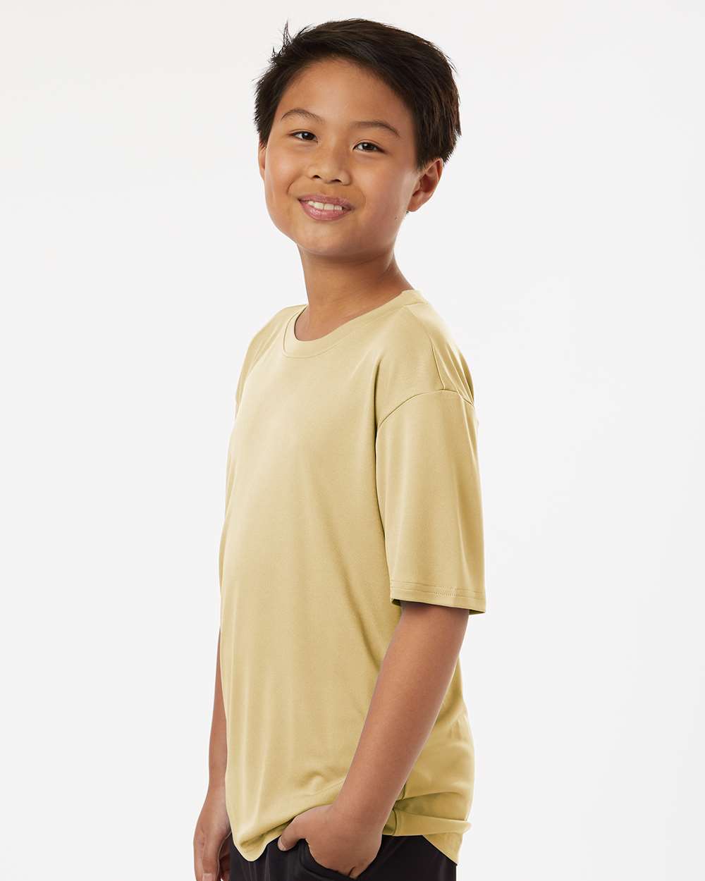 Youth Pro-Lock Performance T-Shirt - OnModelSide - B00896202 - Vegas Gold