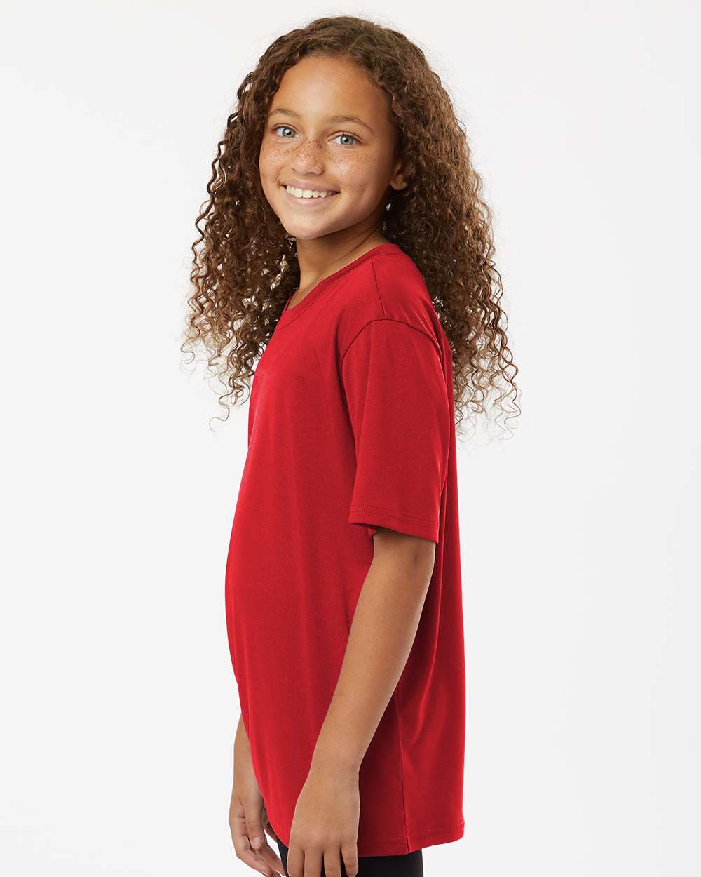 Youth Pro-Lock Performance T-Shirt - OnModelSide - B00896702 - Red