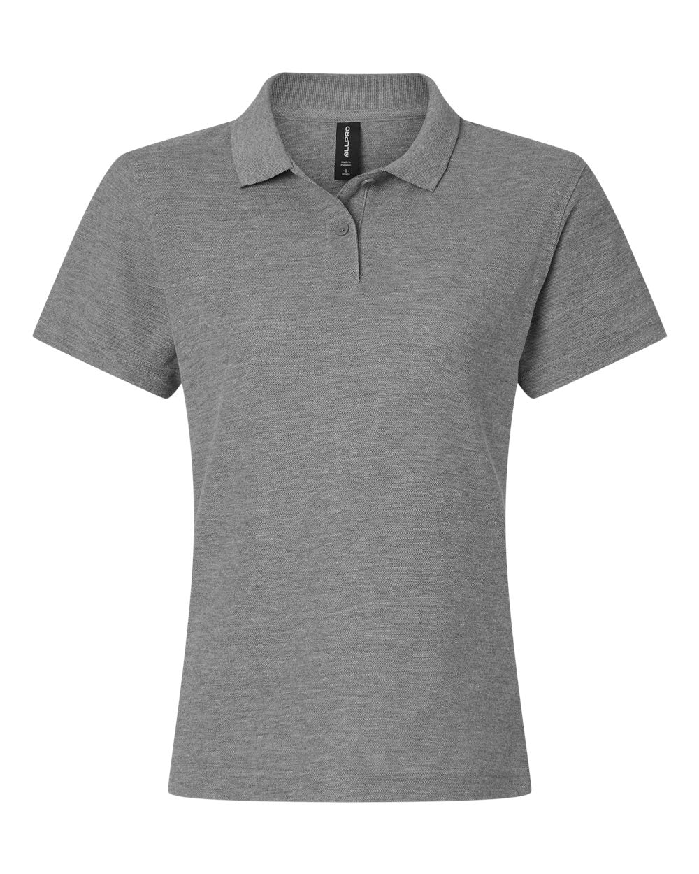 Women's Pique Polo - Front - B01096143 - Heather Granite