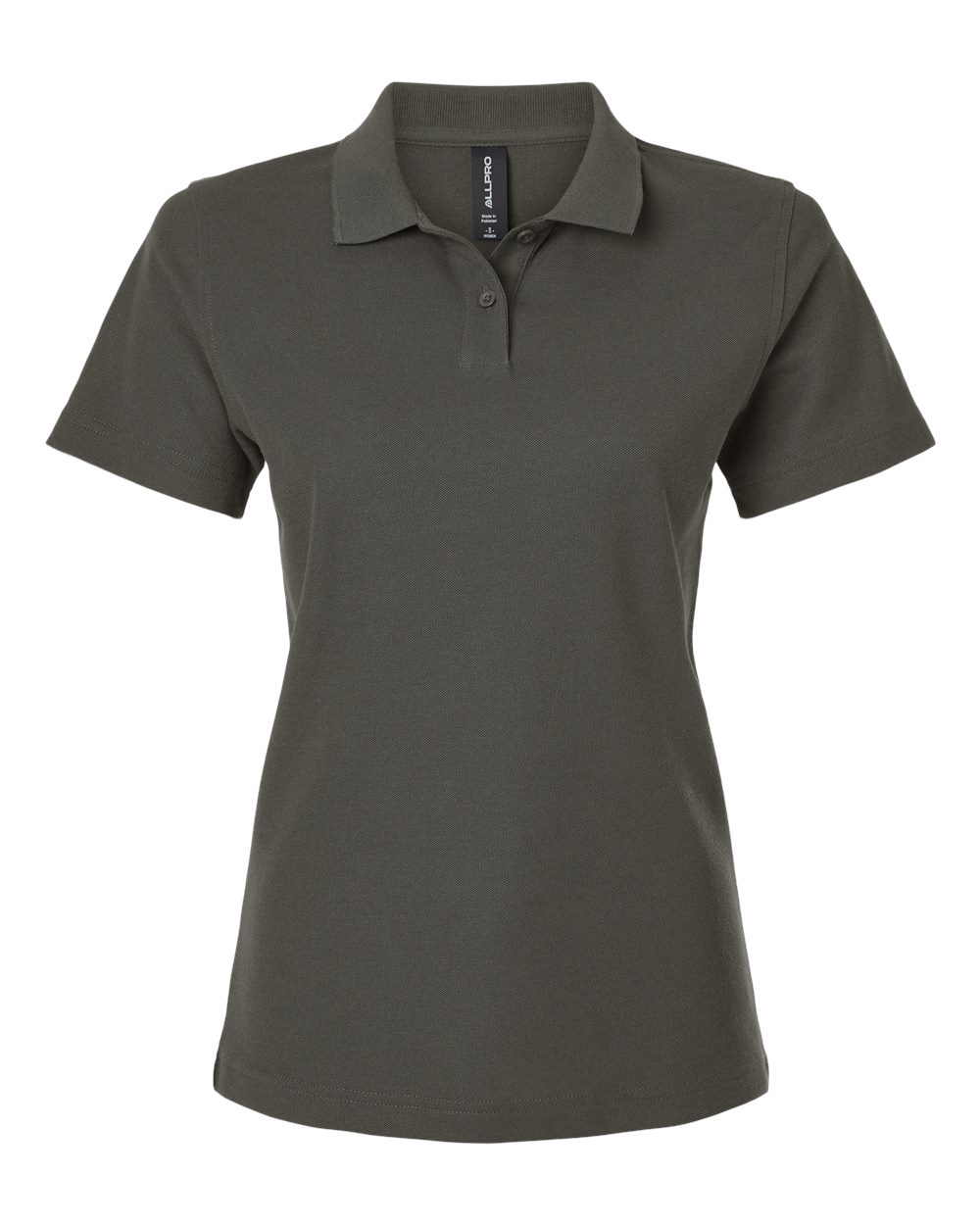 Women's Pique Polo - Front - B01096593 - Charcoal