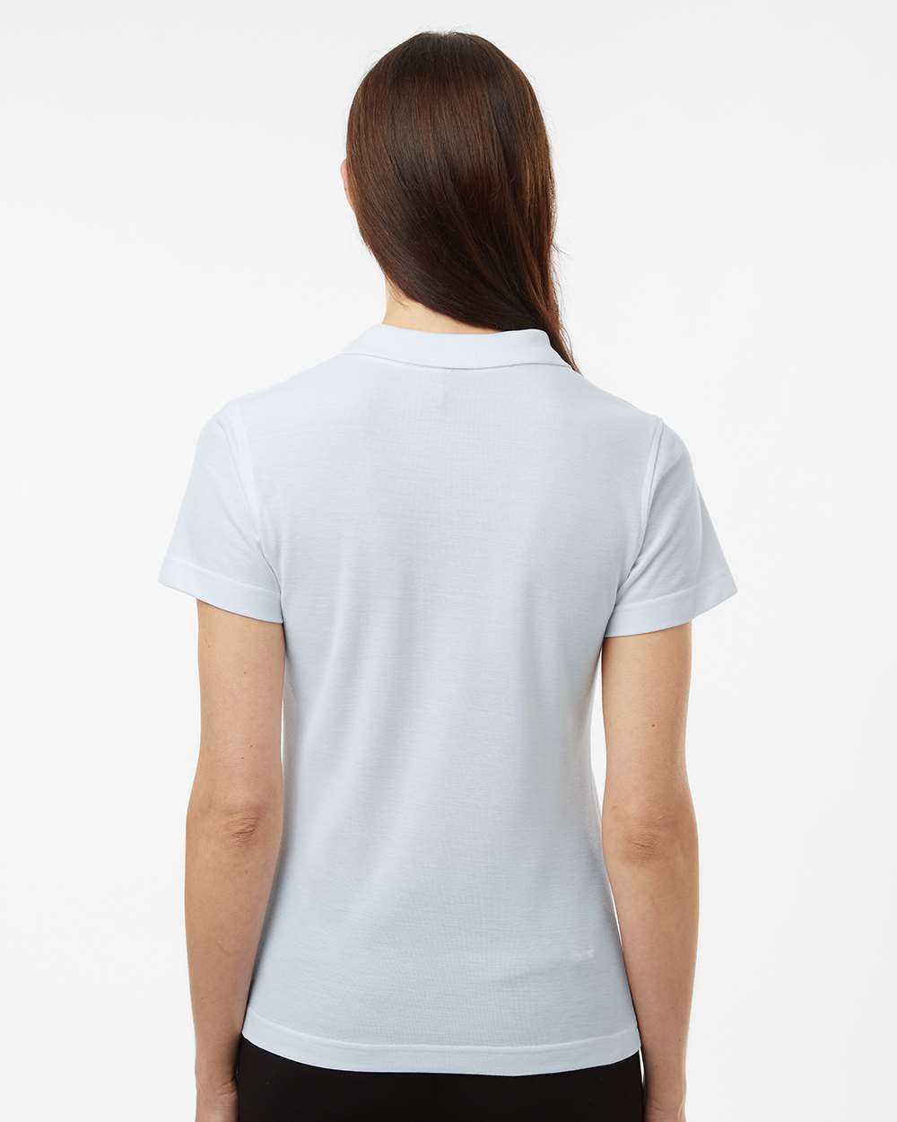 Women's Pique Polo - OnModelBack - B01096003 - White